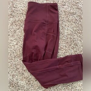 MOVING SALE! Great condition Embrace Your Love maroon 3/4 leggings w mesh detail
